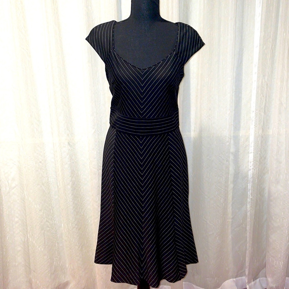 White House Black Market Classic Black and White Cap Sleeve Dress.